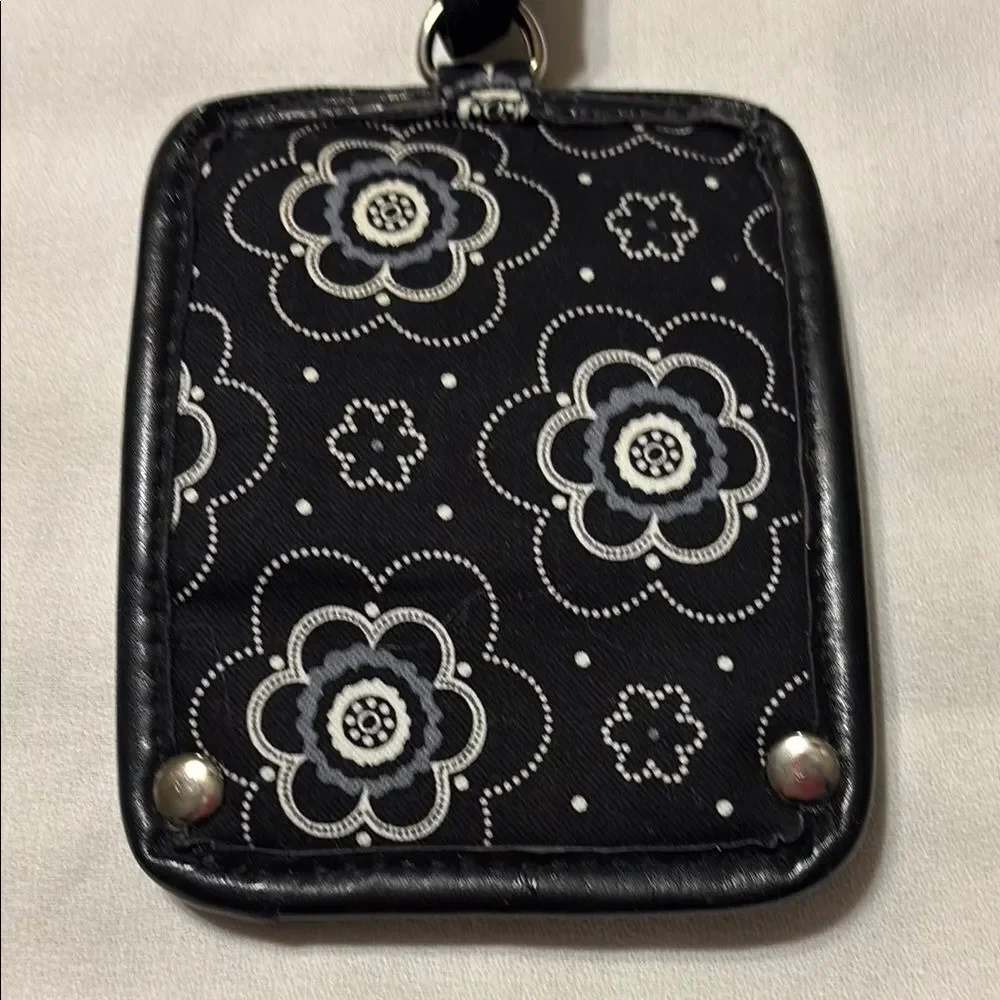 Thirty-One Black Floral Key & Card Holder